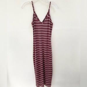 Express striped, long fitted dress - size Small